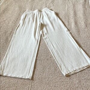 Wide-Leg Linen Pants XS